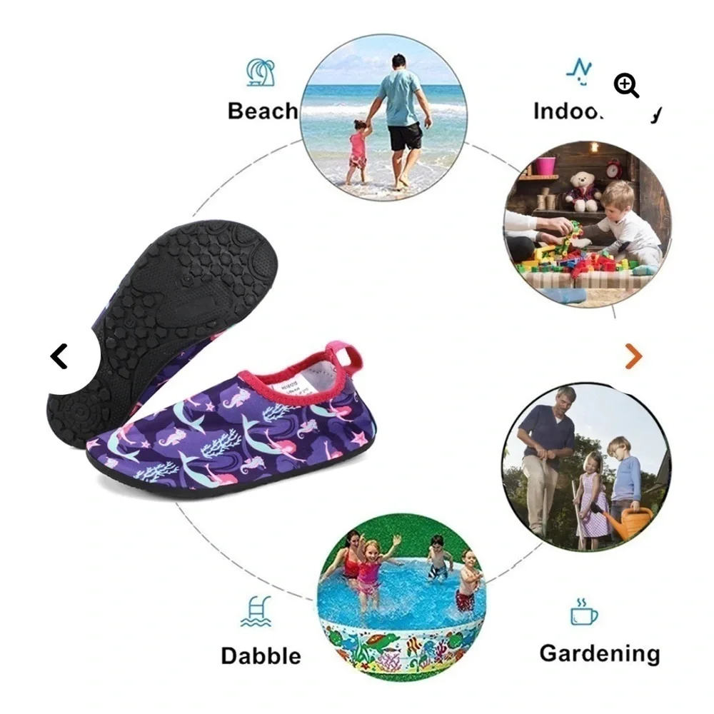 Hiitave Kids Water Shoes Non-Slip Beach Swim Barefoot Aqua Pool Socks